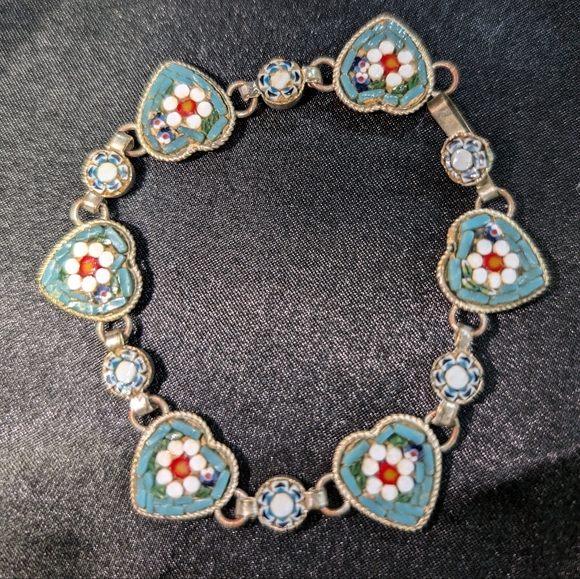 Source Unknown Jewelry - Italian mini mosaic silver bracelet